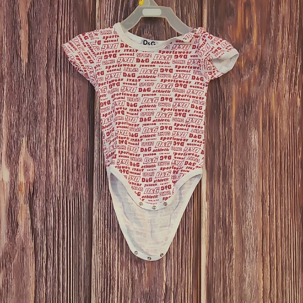 D&G Kids Bodysuit in Red and White Print